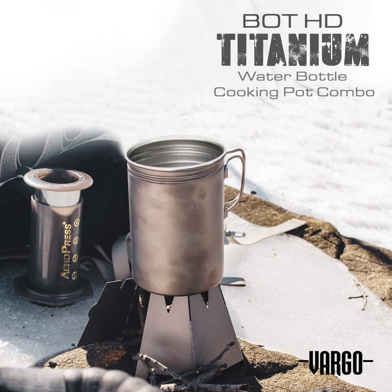 Vargo Titanium BOT Series | BOT-HD Bottle Pot â€“ 1 Liter (34 oz.) Ultralight Water Bottle Cooking Pot Weighs 153 grams (5.4 oz.) | Backpacking Camping - Image 5
